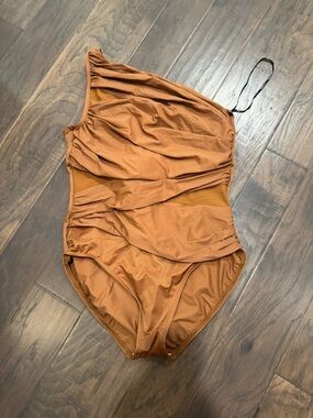 Size 16 One shoulder copper miraclesuit swim